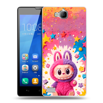 Пластиковый чехол на Huawei Honor 3c с принтом Labubu Лабубу Пластиковый чехол на Huawei Honor 3c с принтом Labubu Лабубу