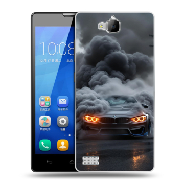 Пластиковый чехол на Huawei Honor 3c с принтом BMW БМВ Пластиковый чехол на Huawei Honor 3c с принтом BMW БМВ