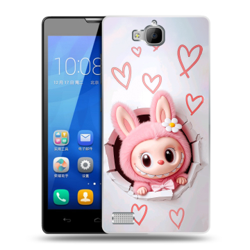 Пластиковый чехол на Huawei Honor 3c с принтом Labubu Лабубу