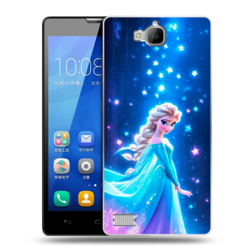 Пластиковый чехол на Huawei Honor 3c с принтом Холодное сердце Frozen Пластиковый чехол на Huawei Honor 3c с принтом Холодное сердце Frozen