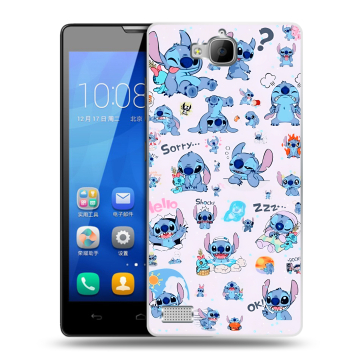 Пластиковый чехол на Huawei Honor 3c с принтом Лило и Стич