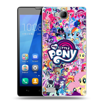 Пластиковый чехол на Huawei Honor 3c с принтом My little pony Дружба чудо Пластиковый чехол на Huawei Honor 3c с принтом My little pony Дружба чудо