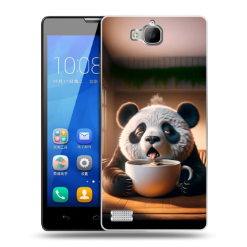 Пластиковый чехол на Huawei Honor 3c с принтом смешная панда