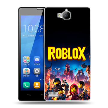 Пластиковый чехол на Huawei Honor 3c с принтом Roblox Роблокс