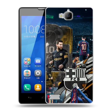 Пластиковый чехол на Huawei Honor 3c с принтом Messi Barcelona Пластиковый чехол на Huawei Honor 3c с принтом Messi Barcelona