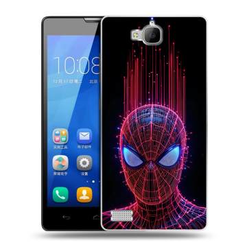 Пластиковый чехол на Huawei Honor 3c с принтом Spiderman Человек паук