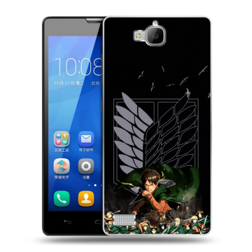 Пластиковый чехол на Huawei Honor 3c с принтом Атака титанов Пластиковый чехол на Huawei Honor 3c с принтом Атака титанов