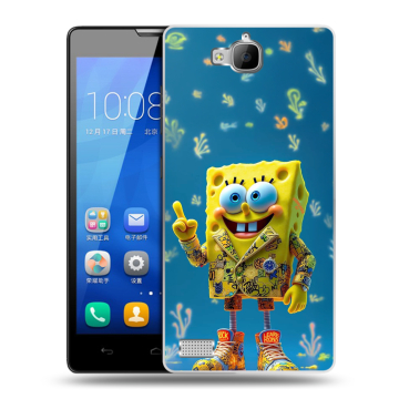 Пластиковый чехол на Huawei Honor 3c с принтом Спанч боб Спанчбоб