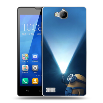Пластиковый чехол на Huawei Honor 3c с принтом Миньоны Пластиковый чехол на Huawei Honor 3c с принтом Миньоны