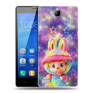 Пластиковый чехол на Huawei Honor 3c с принтом Labubu Лабубу Пластиковый чехол на Huawei Honor 3c с принтом Labubu Лабубу