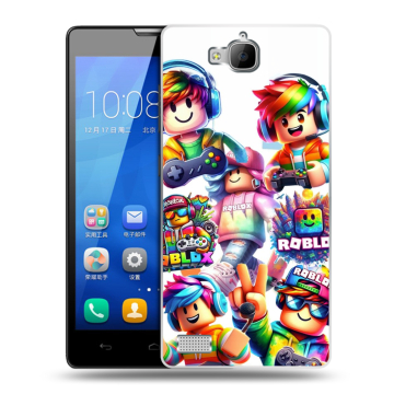 Пластиковый чехол на Huawei Honor 3c с принтом Roblox Роблокс