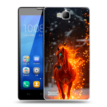 Пластиковый чехол на Huawei Honor 3c с принтом Новый год Пластиковый чехол на Huawei Honor 3c с принтом Новый год