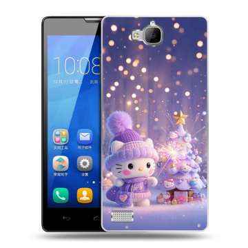 Пластиковый чехол на Huawei Honor 3c с принтом Новый год Пластиковый чехол на Huawei Honor 3c с принтом Новый год