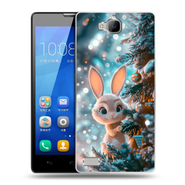 Пластиковый чехол на Huawei Honor 3c с принтом Новый год Пластиковый чехол на Huawei Honor 3c с принтом Новый год