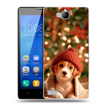 Пластиковый чехол на Huawei Honor 3c с принтом Новый год Пластиковый чехол на Huawei Honor 3c с принтом Новый год