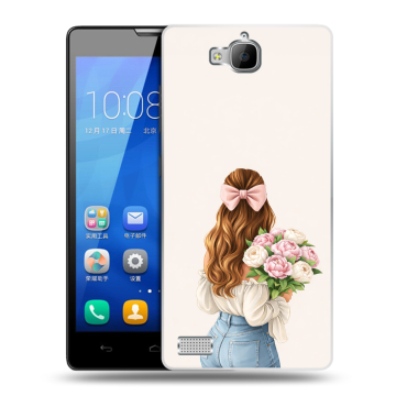 Пластиковый чехол на Huawei Honor 3c с принтом женский