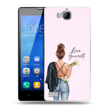 Пластиковый чехол на Huawei Honor 3c с принтом женский
