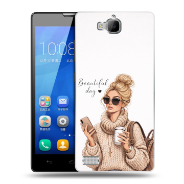 Пластиковый чехол на Huawei Honor 3c с принтом женский Пластиковый чехол на Huawei Honor 3c с принтом женский