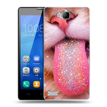 Пластиковый чехол на Huawei Honor 3c с принтом для девочек