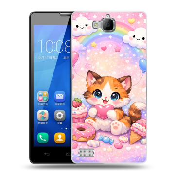 Пластиковый чехол на Huawei Honor 3c с принтом для девочек Пластиковый чехол на Huawei Honor 3c с принтом для девочек