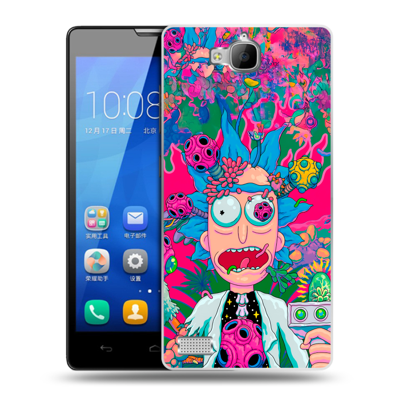 Пластиковый чехол на Huawei Honor 3c с принтом Рик и Морти Rick Morty Пластиковый чехол на Huawei Honor 3c с принтом Рик и Морти Rick Morty