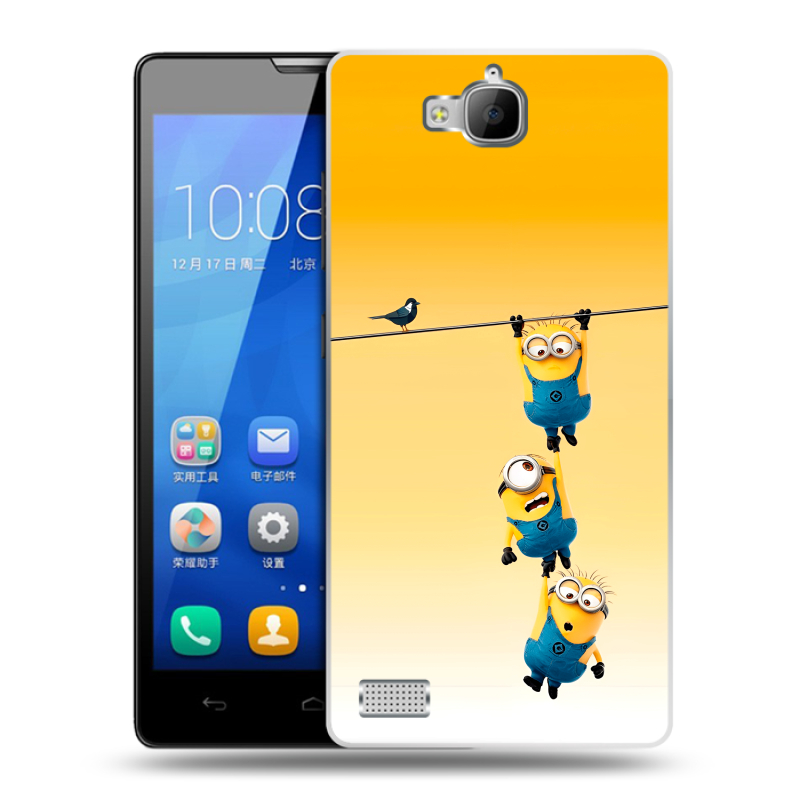 Пластиковый чехол на Huawei Honor 3c с принтом Миньоны Пластиковый чехол на Huawei Honor 3c с принтом Миньоны