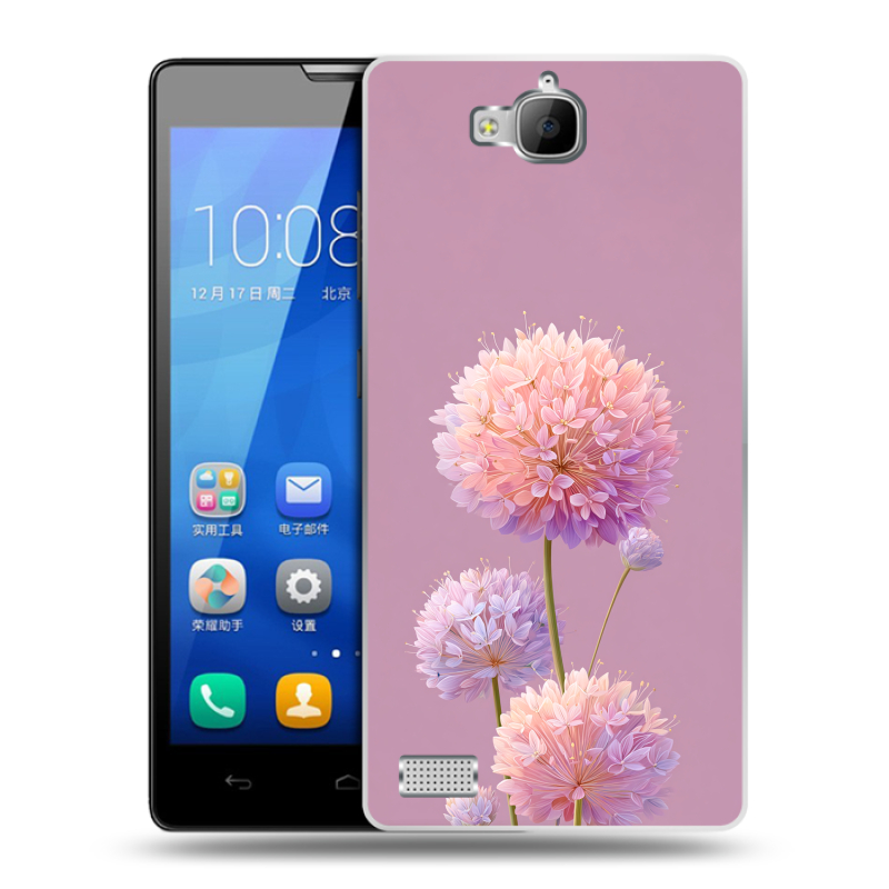 Пластиковый чехол на Huawei Honor 3c с принтом Цветы Пластиковый чехол на Huawei Honor 3c с принтом Цветы