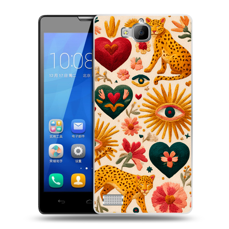 Пластиковый чехол на Huawei Honor 3c с принтом Модный принт Пластиковый чехол на Huawei Honor 3c с принтом Модный принт