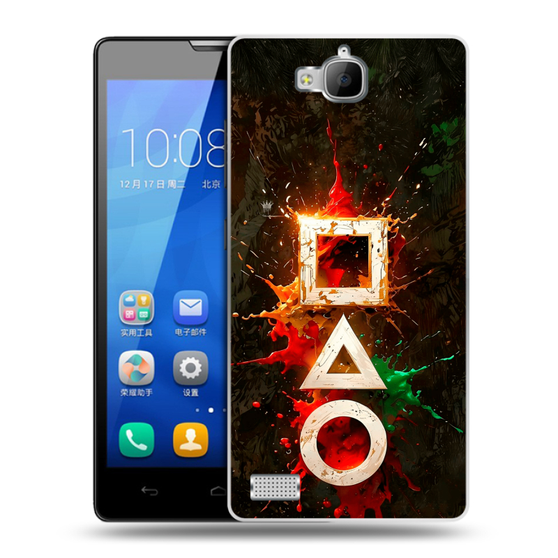 Пластиковый чехол на Huawei Honor 3c с принтом Squid Game Игра кальмара Пластиковый чехол на Huawei Honor 3c с принтом Squid Game Игра кальмара