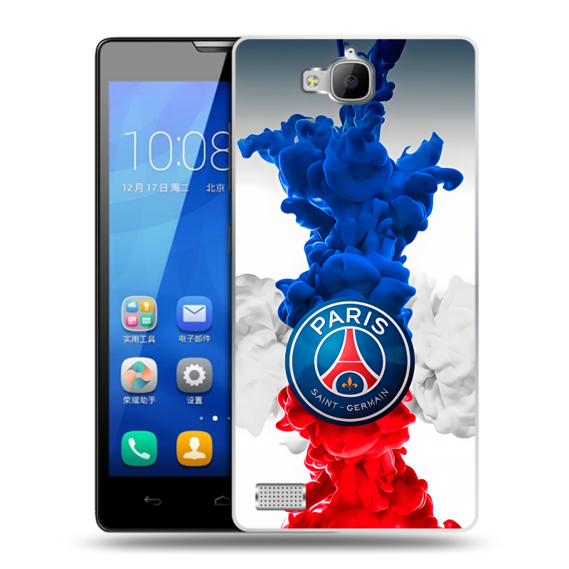 Пластиковый чехол на Huawei Honor 3c с принтом PSG ПСЖ Пластиковый чехол на Huawei Honor 3c с принтом PSG ПСЖ