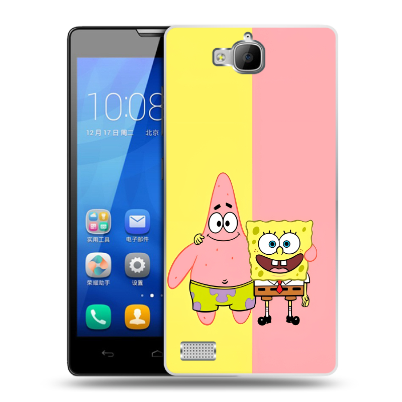 Пластиковый чехол на Huawei Honor 3c с принтом Спанч боб Спанчбоб Пластиковый чехол на Huawei Honor 3c с принтом Спанч боб Спанчбоб