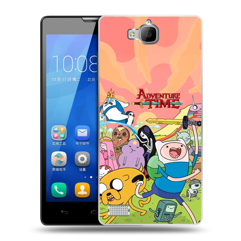 Пластиковый чехол на Huawei Honor 3c с принтом Adventure time Время приключений Пластиковый чехол на Huawei Honor 3c с принтом Adventure time Время приключений