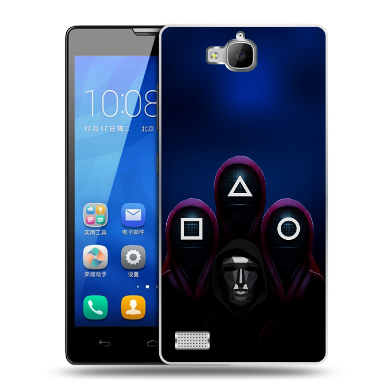 Пластиковый чехол на Huawei Honor 3c с принтом Игра Кальмара Пластиковый чехол на Huawei Honor 3c с принтом Игра Кальмара