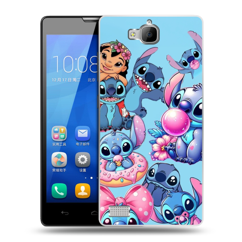 Пластиковый чехол на Huawei Honor 3c с принтом Лило и Стич Пластиковый чехол на Huawei Honor 3c с принтом Лило и Стич