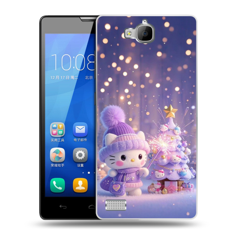 Пластиковый чехол на Huawei Honor 3c с принтом Новый год Пластиковый чехол на Huawei Honor 3c с принтом Новый год