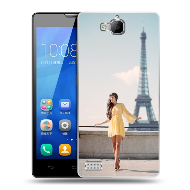 Пластиковый чехол на Huawei Honor 3c с принтом Париж Пластиковый чехол на Huawei Honor 3c с принтом Париж