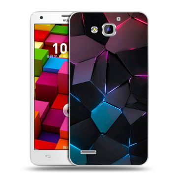 Пластиковый чехол на Huawei Honor 3x с принтом Геометрия неона Пластиковый чехол на Huawei Honor 3x с принтом Геометрия неона