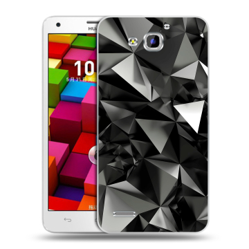 Пластиковый чехол на Huawei Honor 3x с принтом Черные кристаллы Пластиковый чехол на Huawei Honor 3x с принтом Черные кристаллы