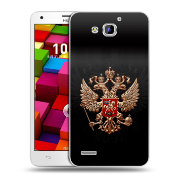 Пластиковый чехол на Huawei Honor 3x с принтом Герб России Пластиковый чехол на Huawei Honor 3x с принтом Герб России