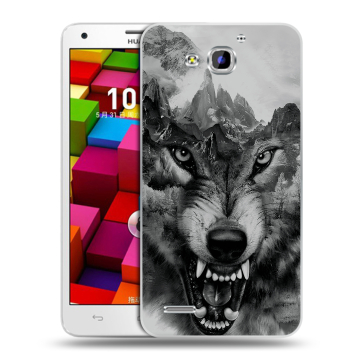 Пластиковый чехол на Huawei Honor 3x с принтом Волк Пластиковый чехол на Huawei Honor 3x с принтом Волк