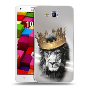 Пластиковый чехол на Huawei Honor 3x с принтом Лев с короной Пластиковый чехол на Huawei Honor 3x с принтом Лев с короной