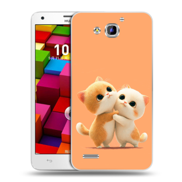 Пластиковый чехол на Huawei Honor 3x с принтом Милые котики Пластиковый чехол на Huawei Honor 3x с принтом Милые котики