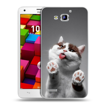 Пластиковый чехол на Huawei Honor 3x с принтом Коты Пластиковый чехол на Huawei Honor 3x с принтом Коты