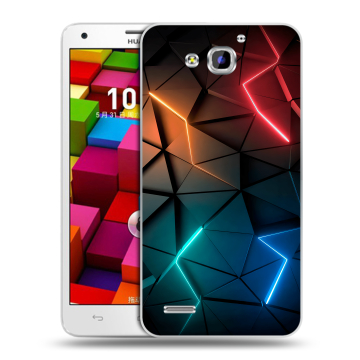 Пластиковый чехол на Huawei Honor 3x с принтом Абстракция неон Пластиковый чехол на Huawei Honor 3x с принтом Абстракция неон