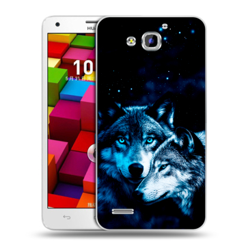 Пластиковый чехол на Huawei Honor 3x с принтом Волки Пластиковый чехол на Huawei Honor 3x с принтом Волки