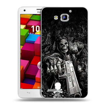 Пластиковый чехол на Huawei Honor 3x с принтом Скелет Пластиковый чехол на Huawei Honor 3x с принтом Скелет