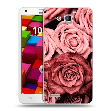Пластиковый чехол на Huawei Honor 3x с принтом Цветы розы Пластиковый чехол на Huawei Honor 3x с принтом Цветы розы