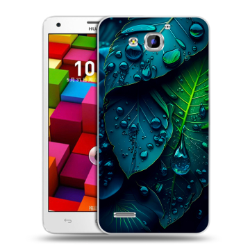 Пластиковый чехол на Huawei Honor 3x с принтом Листья Пластиковый чехол на Huawei Honor 3x с принтом Листья