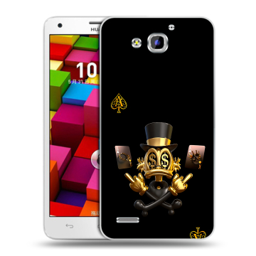 Пластиковый чехол на Huawei Honor 3x с принтом Золотой скрудж макдак Пластиковый чехол на Huawei Honor 3x с принтом Золотой скрудж макдак
