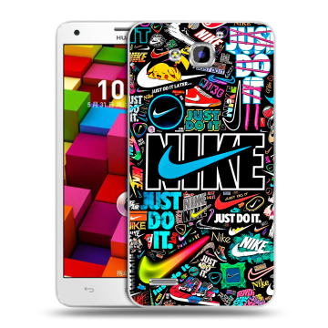 Пластиковый чехол на Huawei Honor 3x с принтом найк nike черный Пластиковый чехол на Huawei Honor 3x с принтом найк nike черный